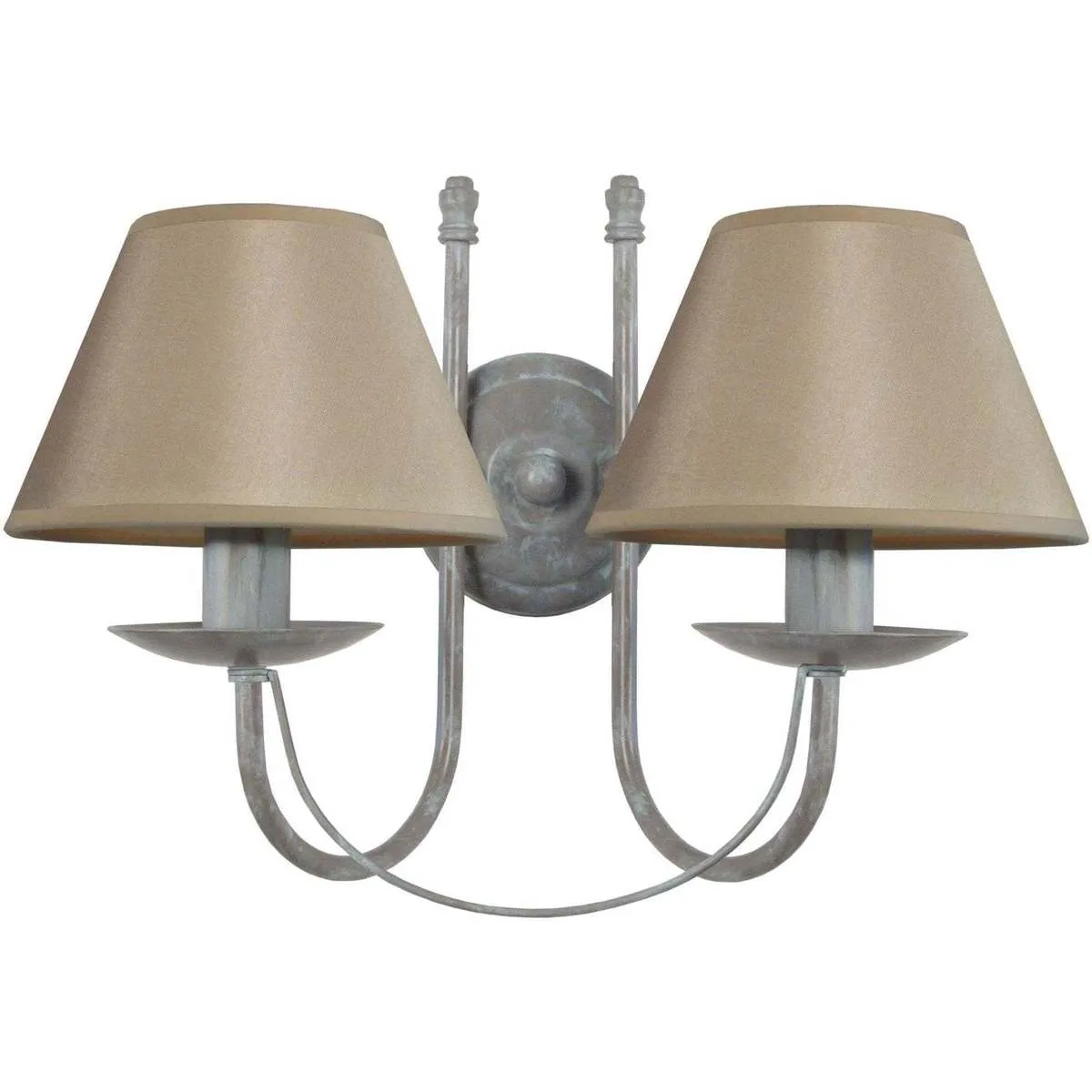 Aplique redondo metal gris pardo