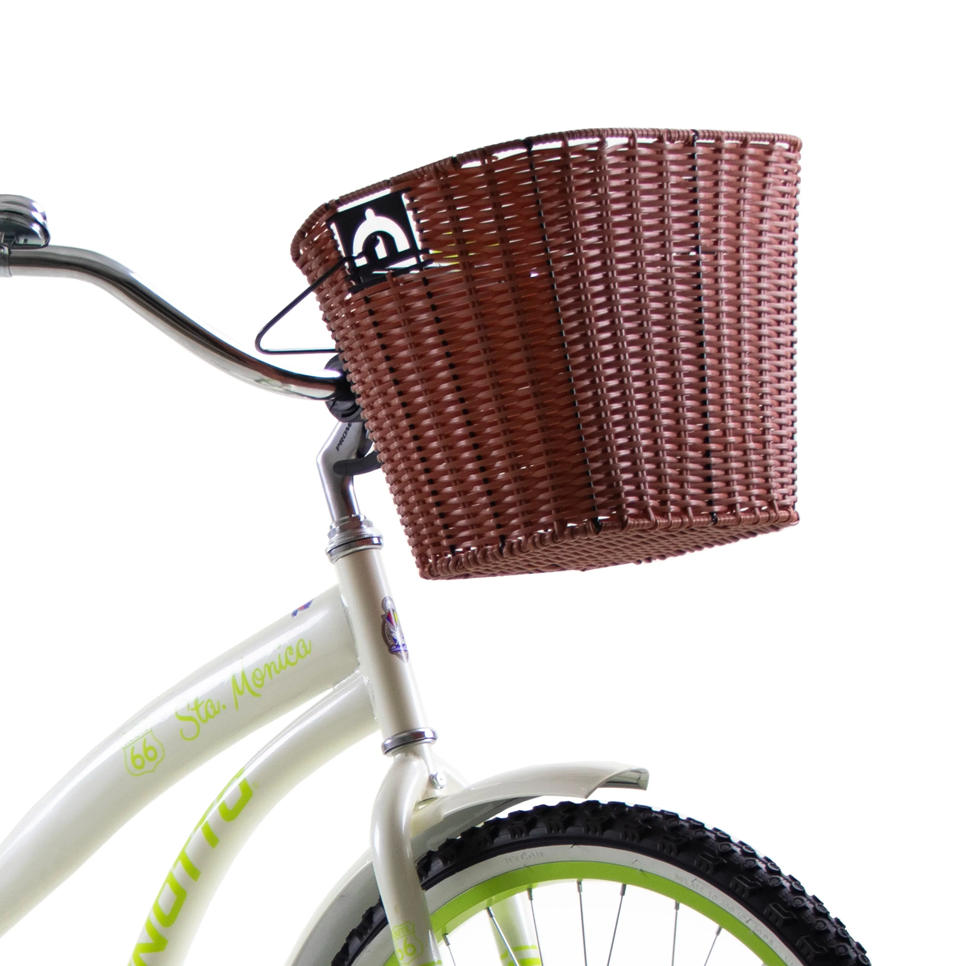 Bicicleta BENOTTO City STA. MONICA R24 1V. Mujer Frenos Contrapedal con Canastilla Acero Crema/Verde Claro Talla:UN