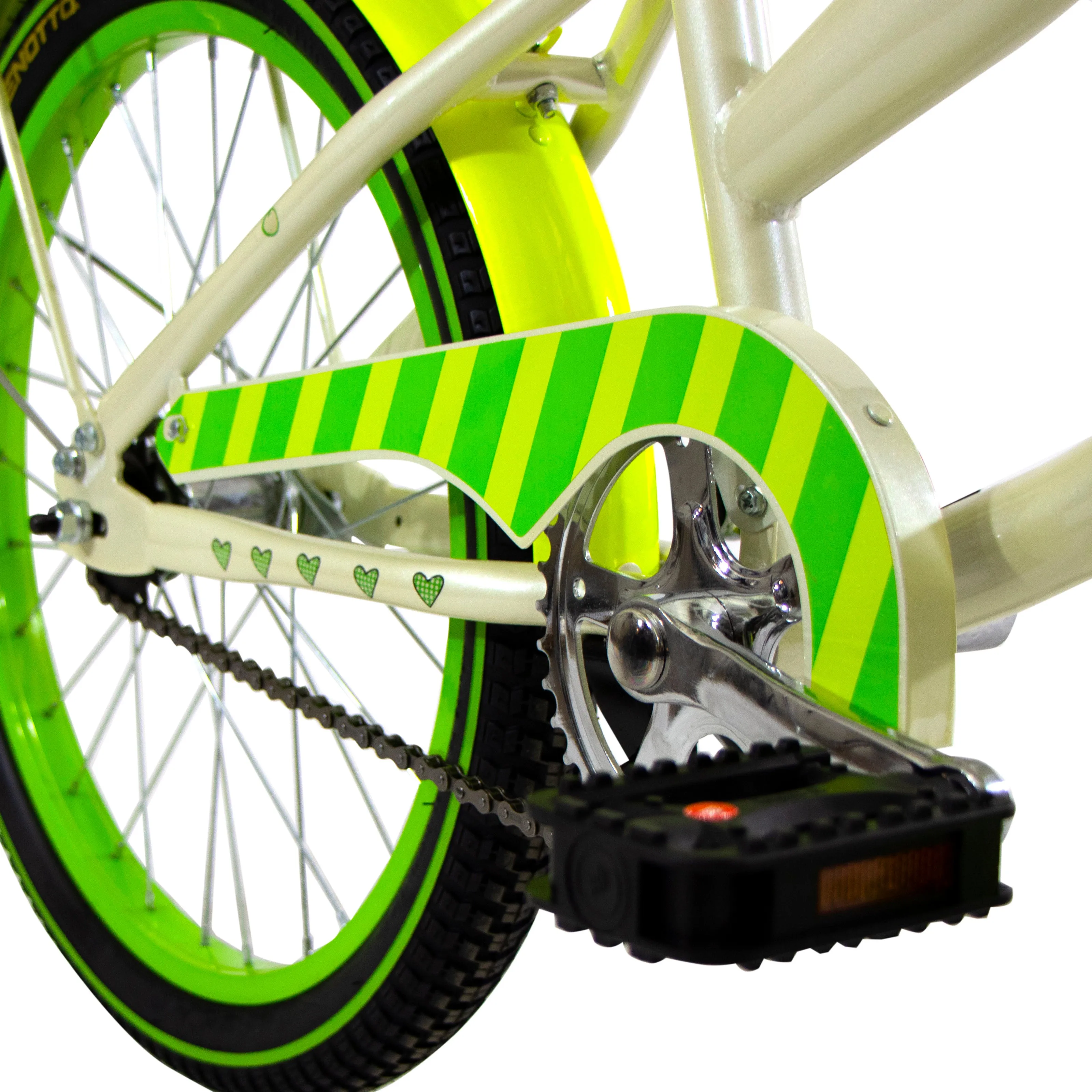 Bicicleta BENOTTO Cross GISELLE R20 1V. Nia Frenos Contrapedal Crema Calcomania Verde Claro Talla:UN