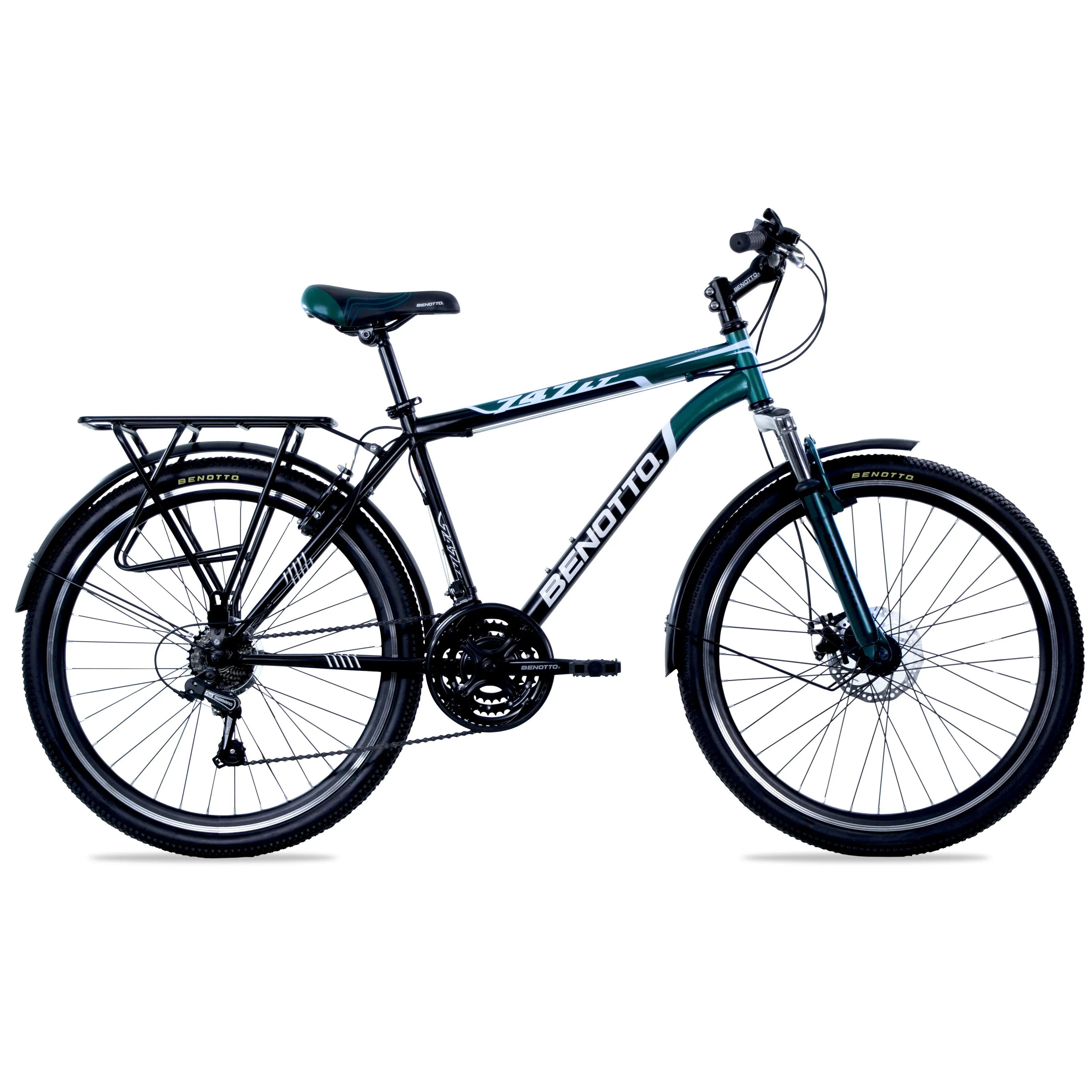 Bicicleta BENOTTO Montaa 747 R26 21V. Hombre FS Shimano Frenos Delantero Disco Mecanico/Trasero 'V' Acero Negro/Verde Oscuro Tal