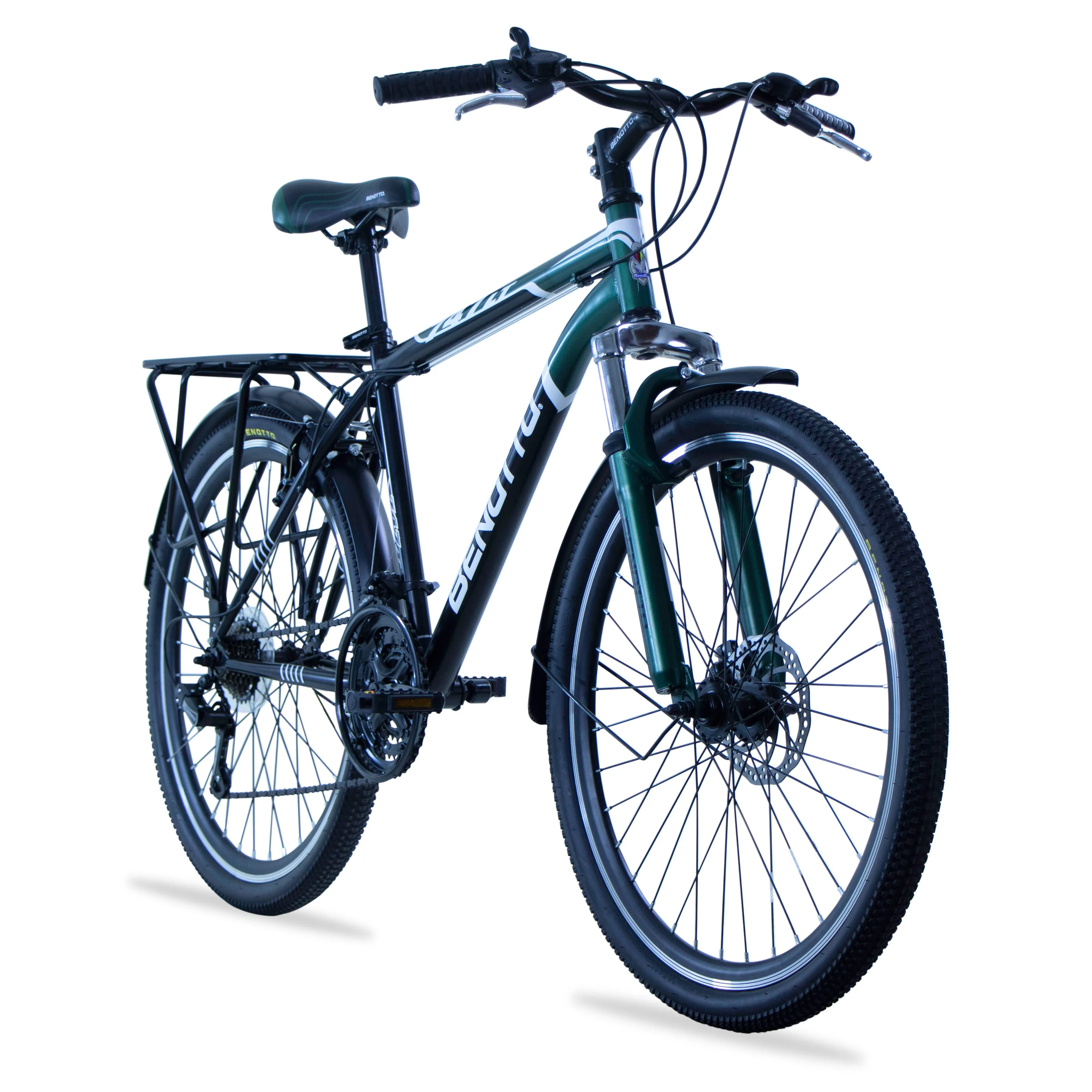 Bicicleta BENOTTO Montaa 747 R26 21V. Hombre FS Shimano Frenos Delantero Disco Mecanico/Trasero 'V' Acero Negro/Verde Oscuro Tal