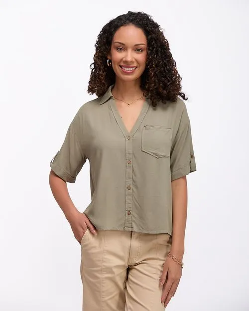 Blusa Mujer Camile Solid Verde Frost