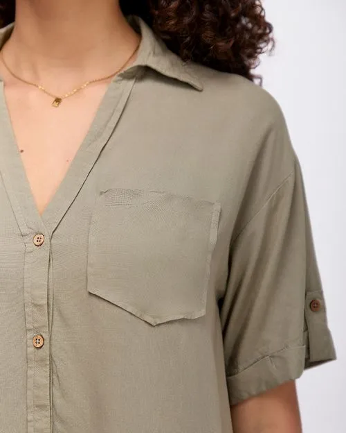 Blusa Mujer Camile Solid Verde Frost