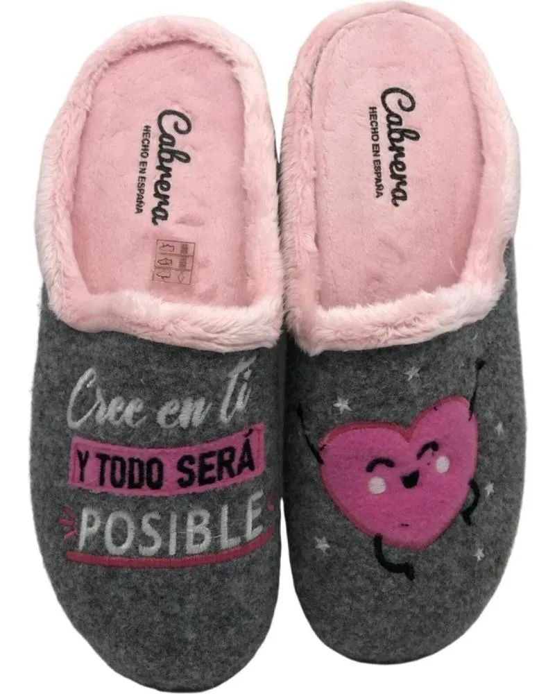Calzado de casa CABRERA  de Mujer ZAPATILLA CASA MUJER 3148  GRIS
