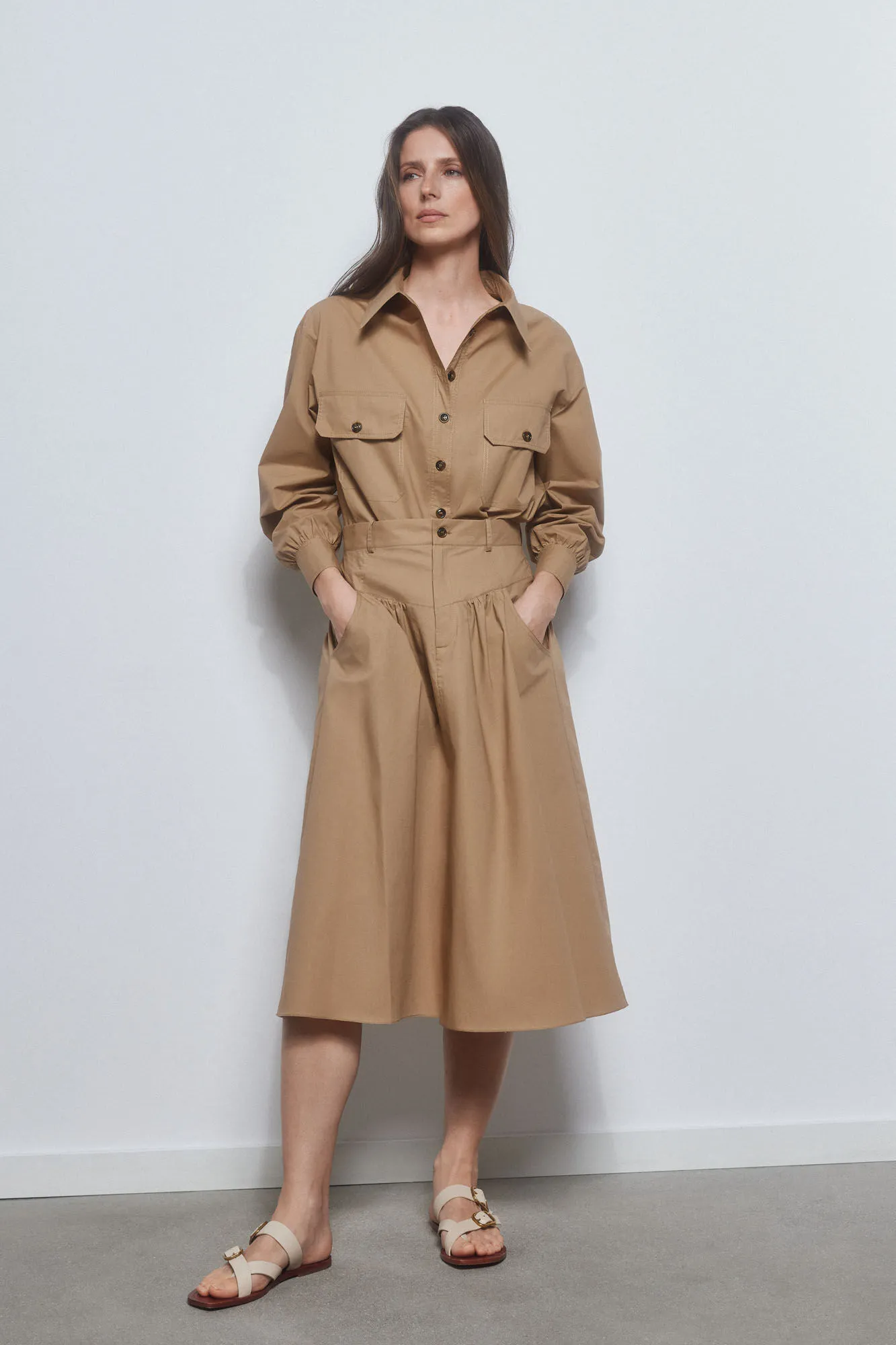 Camisa utility en popelin