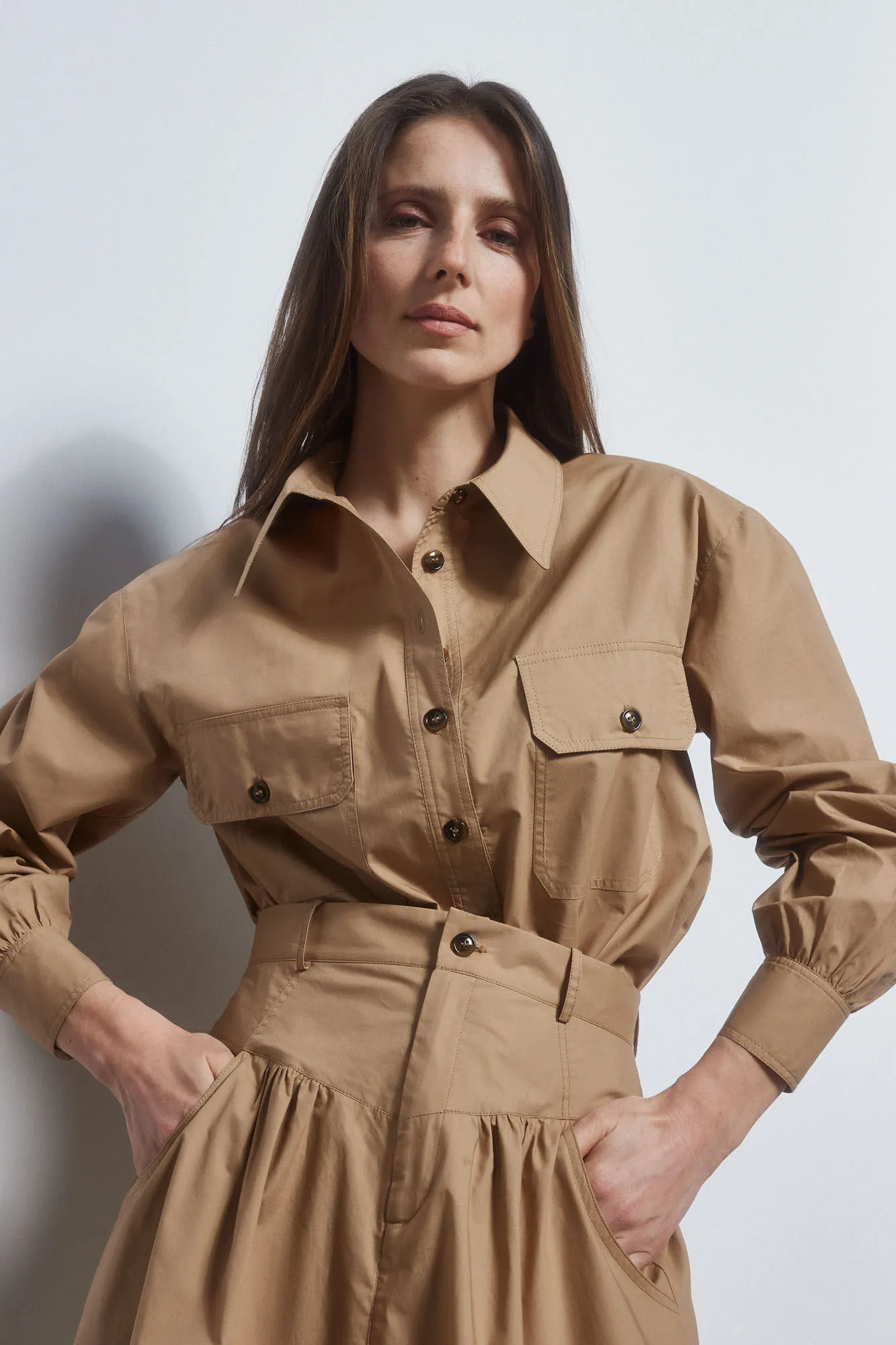 Camisa utility en popelin