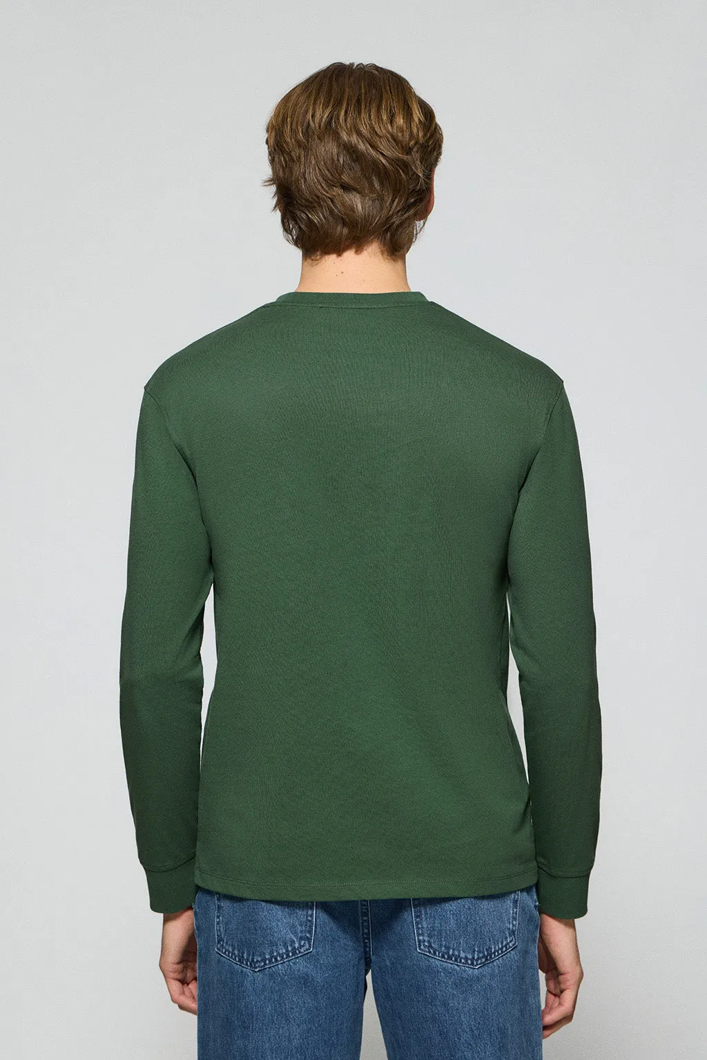 Camiseta de manga larga verde con logo bordado Rigby Go