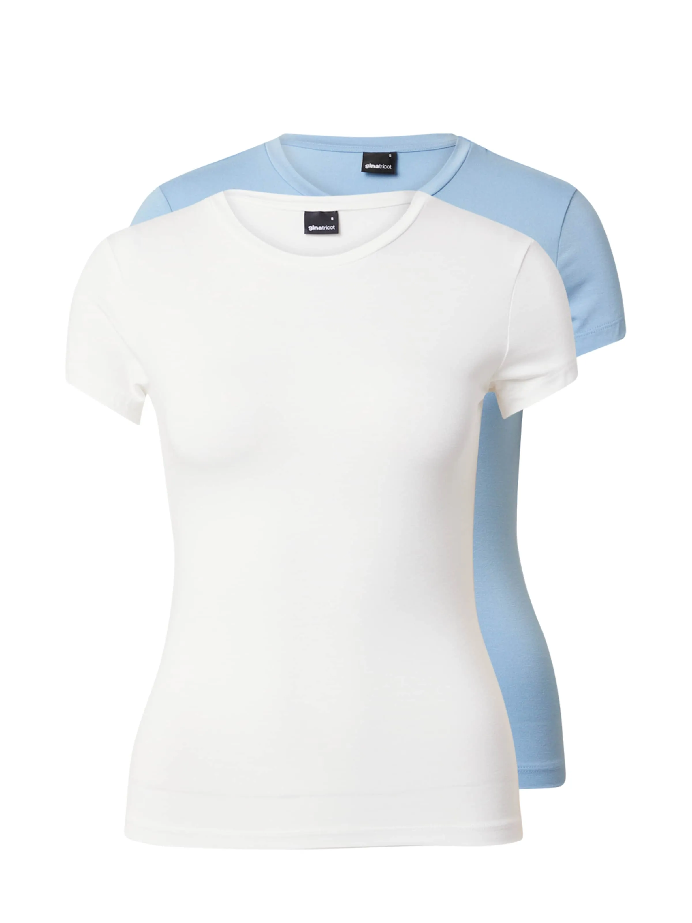 Camiseta Gina Tricot en Azul Claro, Blanco