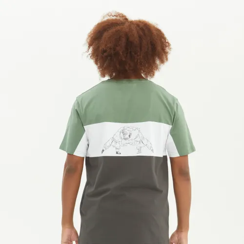 CAMISETA HYDROPONIC HOMBRE MANGA CORTA DRAGON BALL Z GOHANKS REFDB507 GREEN / WHITE / CHARCOAL VERDE BLANCA Y GRIS