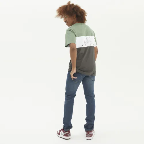 CAMISETA HYDROPONIC HOMBRE MANGA CORTA DRAGON BALL Z GOHANKS REFDB507 GREEN / WHITE / CHARCOAL VERDE BLANCA Y GRIS