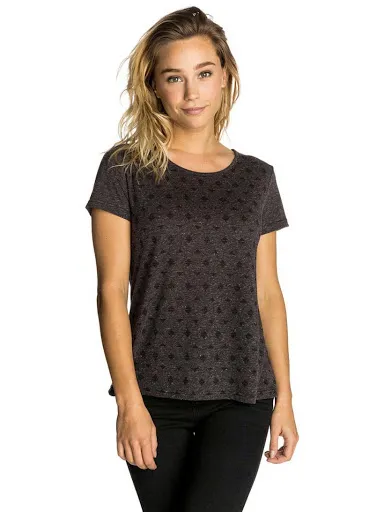 Camiseta transpirable RIP CURL manga corta para mujer Micro tee Black marle Ref. GTESX4 gris oscura