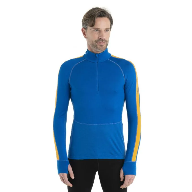 Camiseta técnica de hombre Icebreaker ZoneKnit 260 LS Half Zip (Lazurite/Solar/CB)