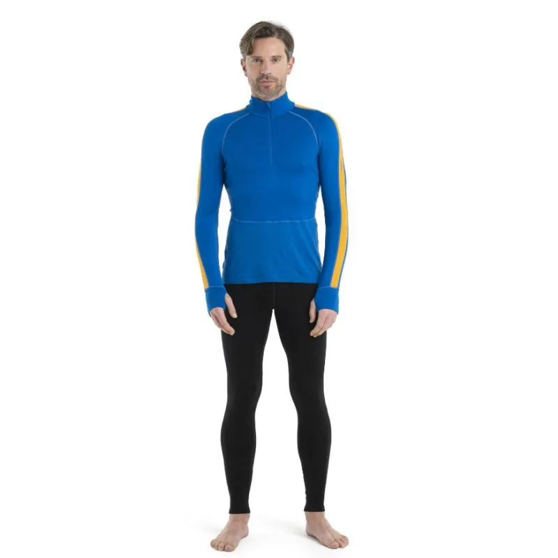 Camiseta técnica de hombre Icebreaker ZoneKnit 260 LS Half Zip (Lazurite/Solar/CB)
