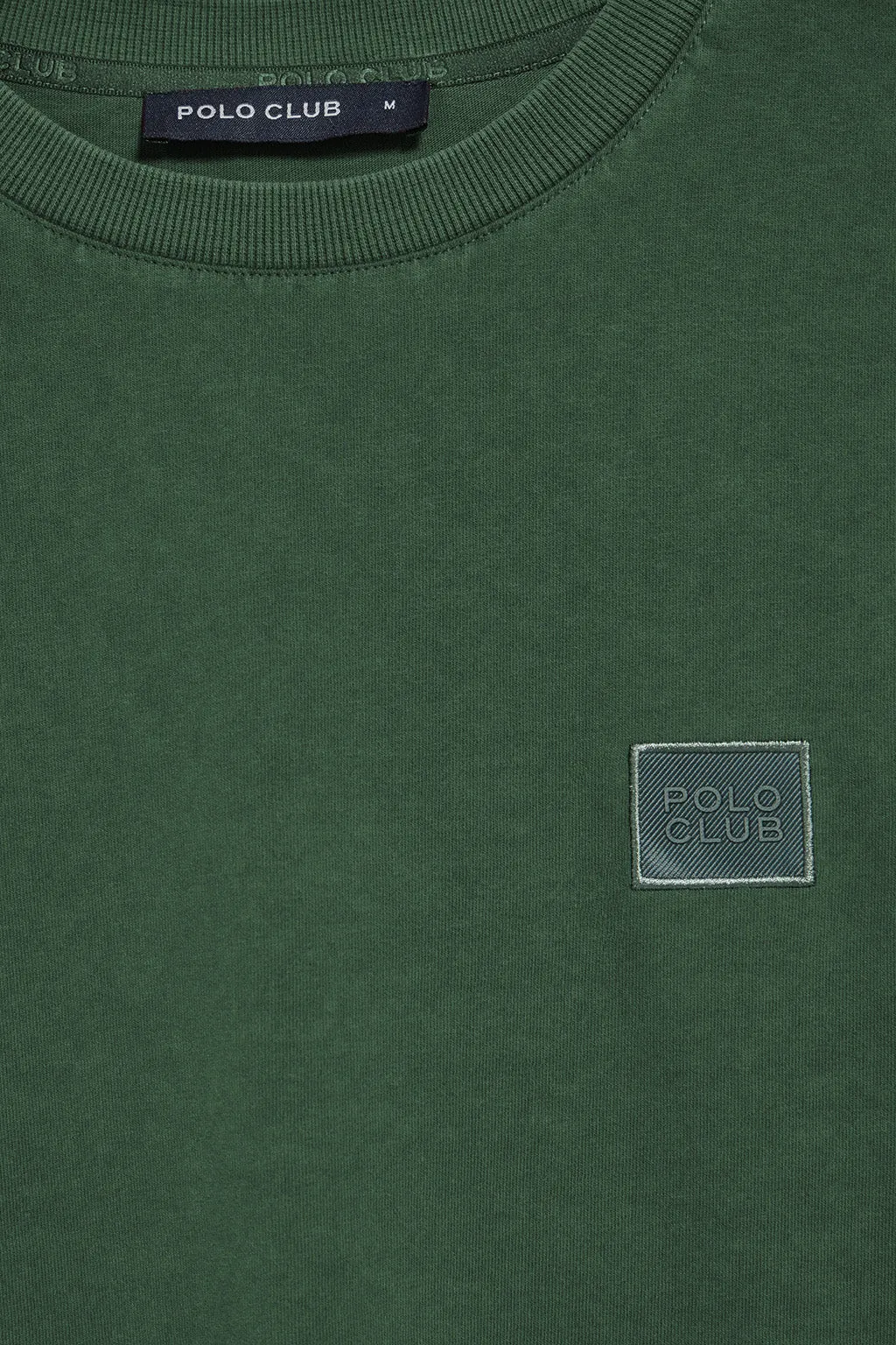 Camiseta verde garment dye con logo engomado Polo Club