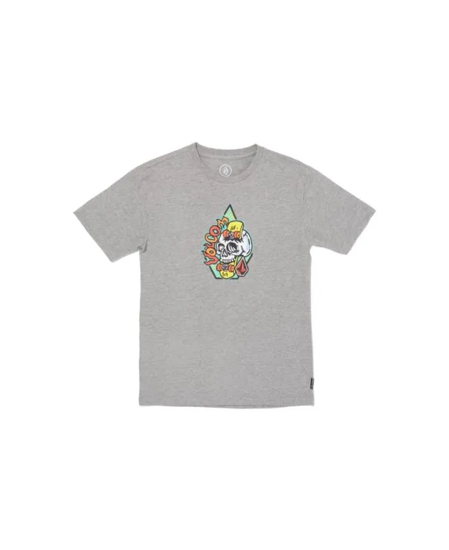 CAMISETA VOLCOM BOY SKULLSKATE GRIS (814 AñOS)