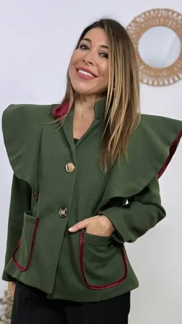 Chaqueta Olivia Verde Caza