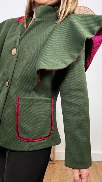 Chaqueta Olivia Verde Caza