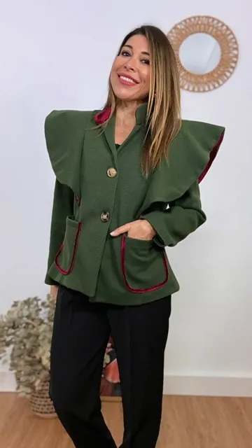Chaqueta Olivia Verde Caza