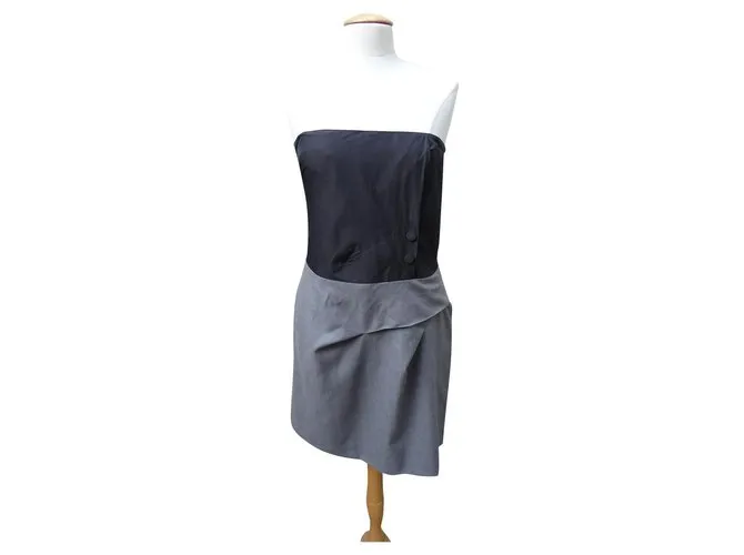Chloé Vestidos Negro Gris 
