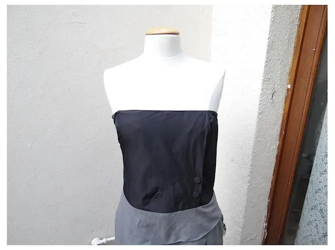 Chloé Vestidos Negro Gris 