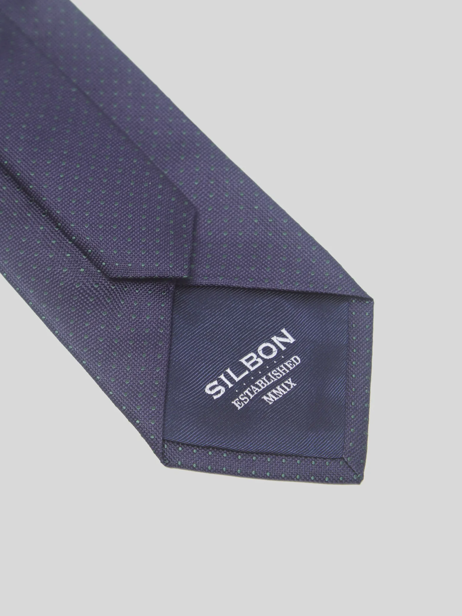 Corbata classic micropuntos navy verde