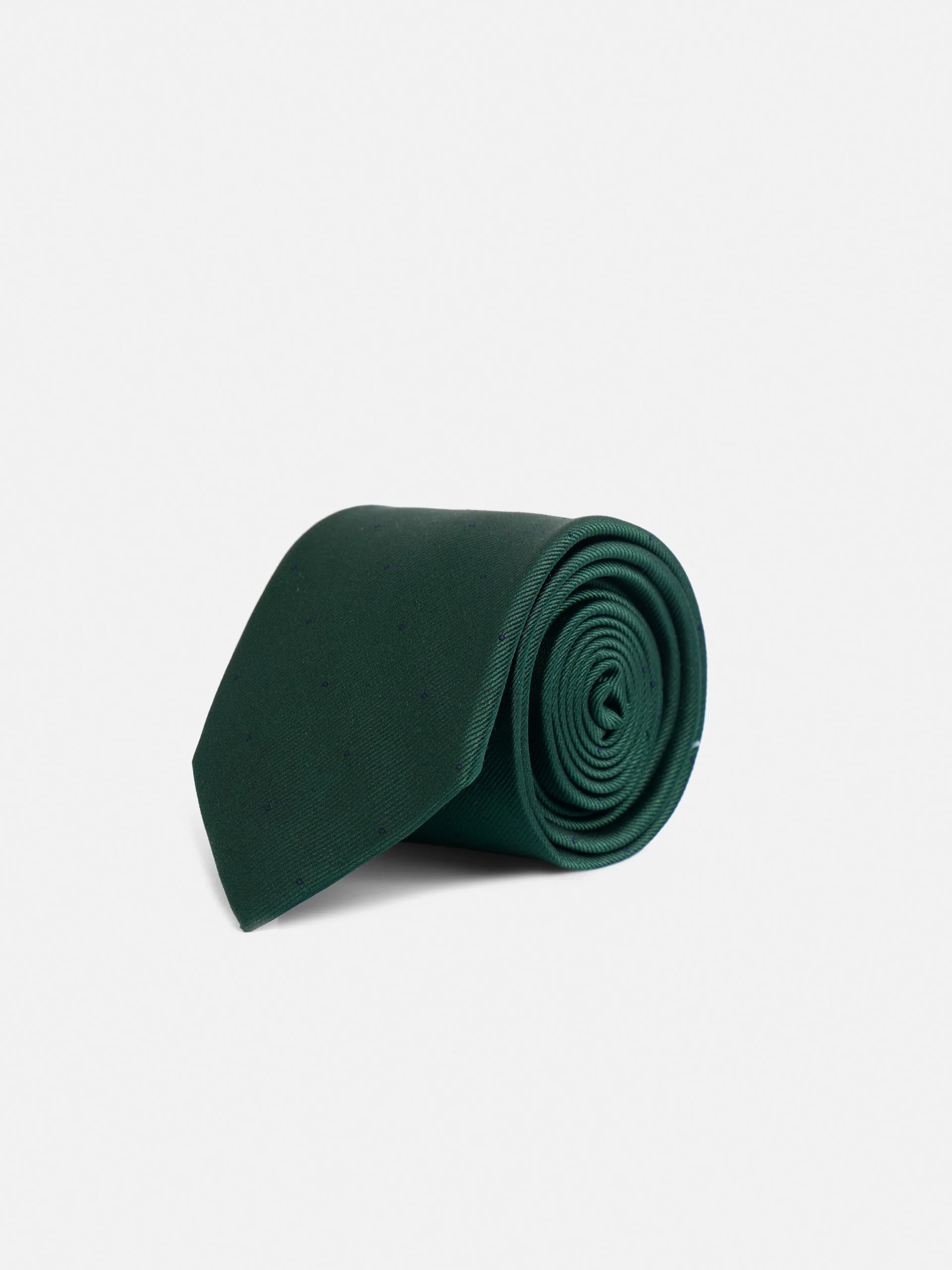 Corbata silbon mini puntos verde