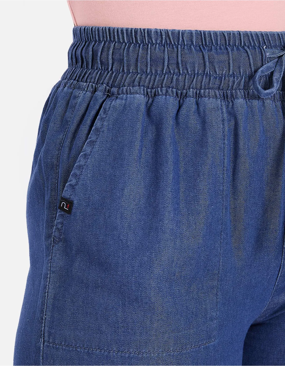 Cropped culotte azul tiro alto mm