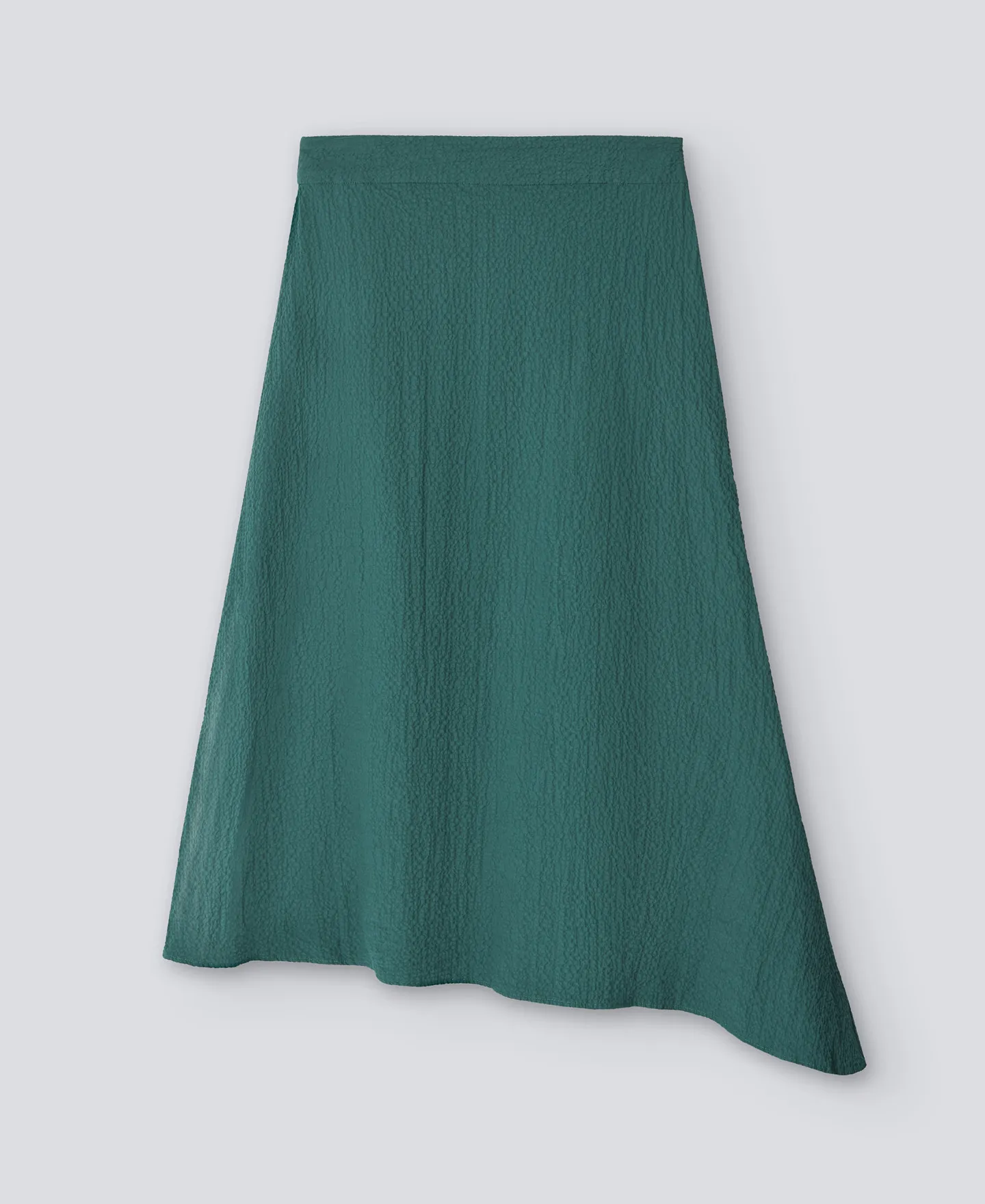 Falda asimétrica en algodón verde mujer