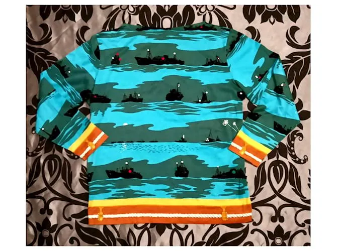 Hermès Tops Negro Azul Naranja Verde oscuro 