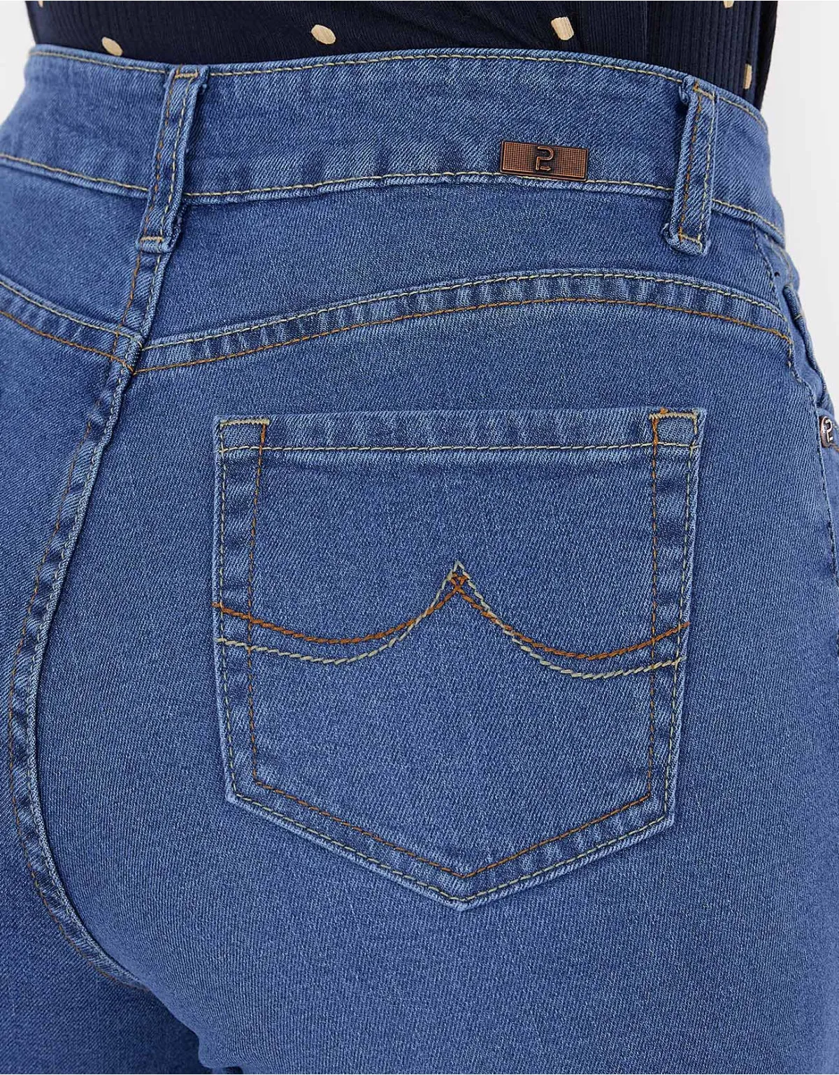 Jean boyfriend azul tiro alto mm