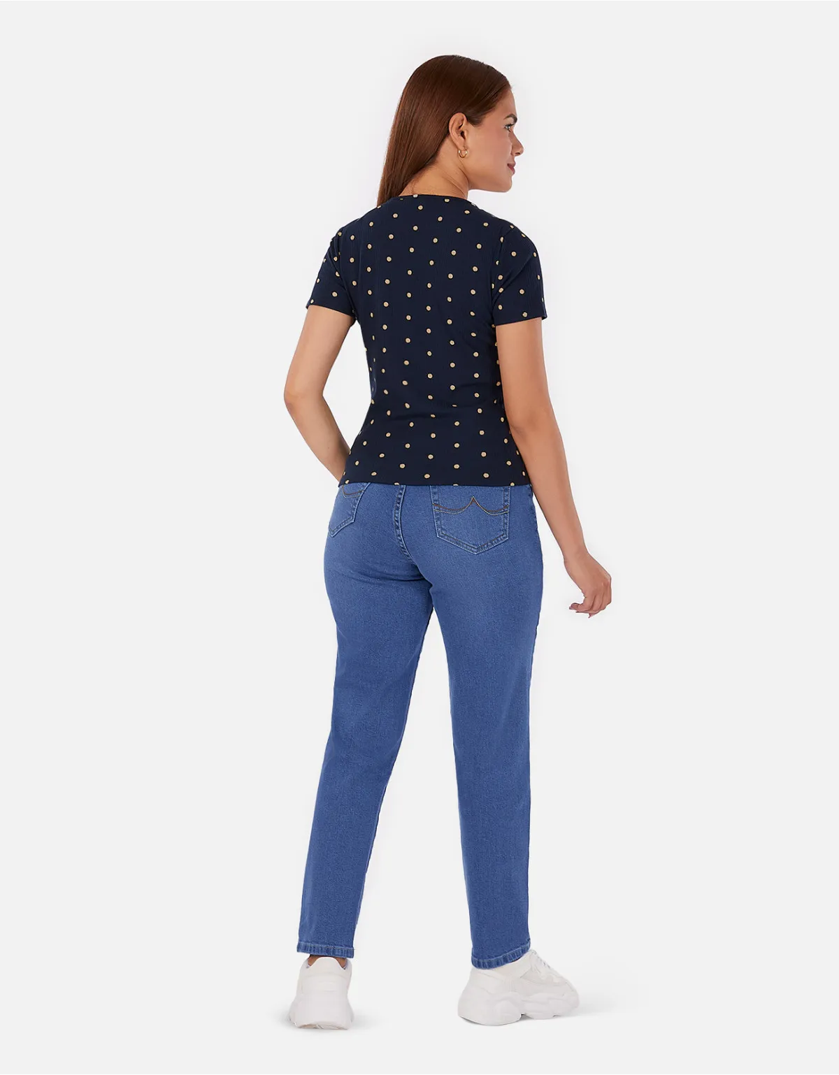Jean boyfriend azul tiro alto mm