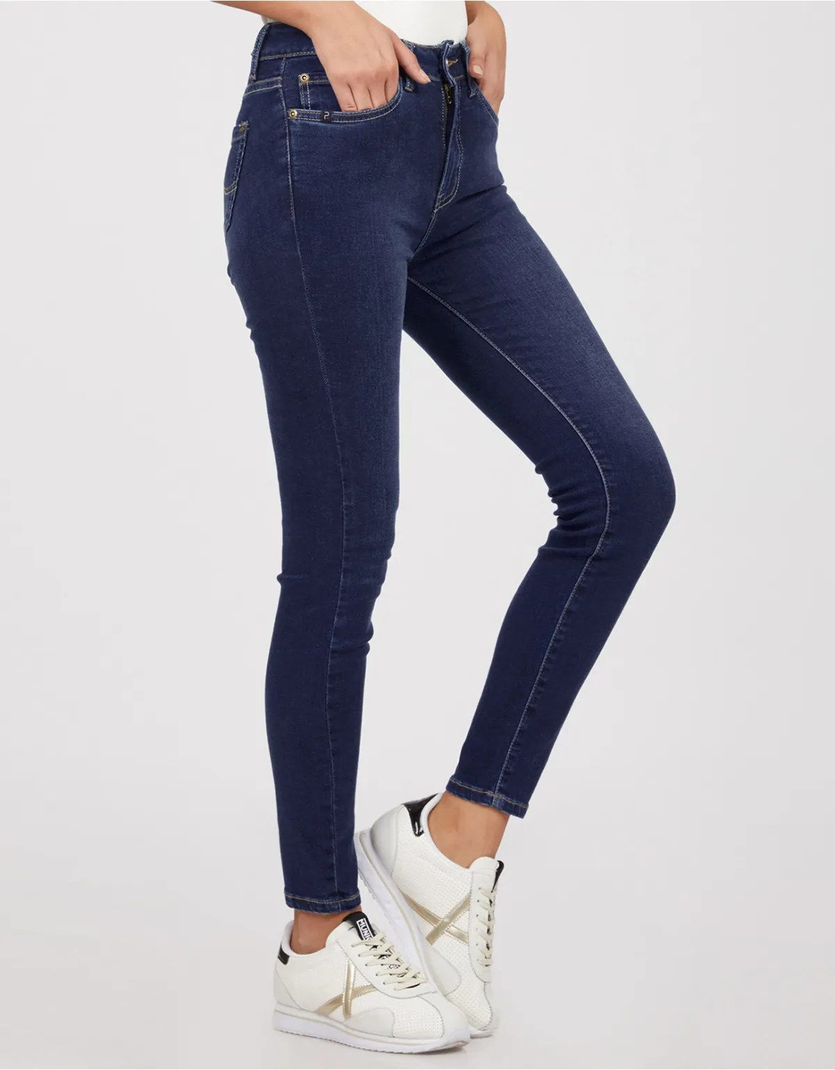 Jean skinny azul tiro alto mm