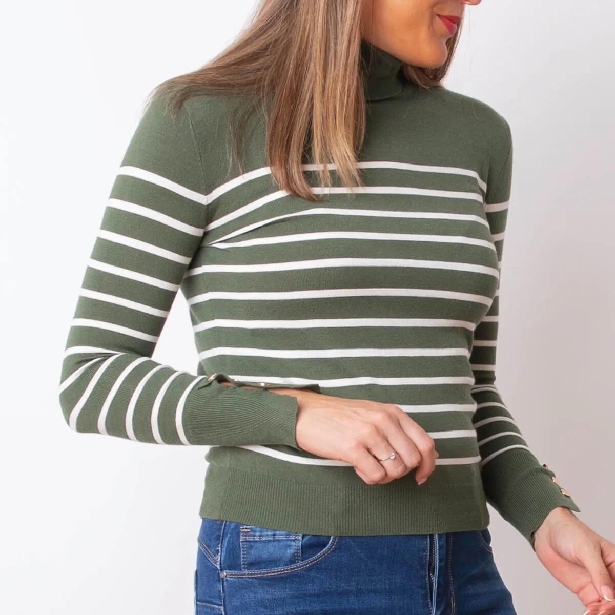 JERSEY CUELLO RAYAS  VERDE