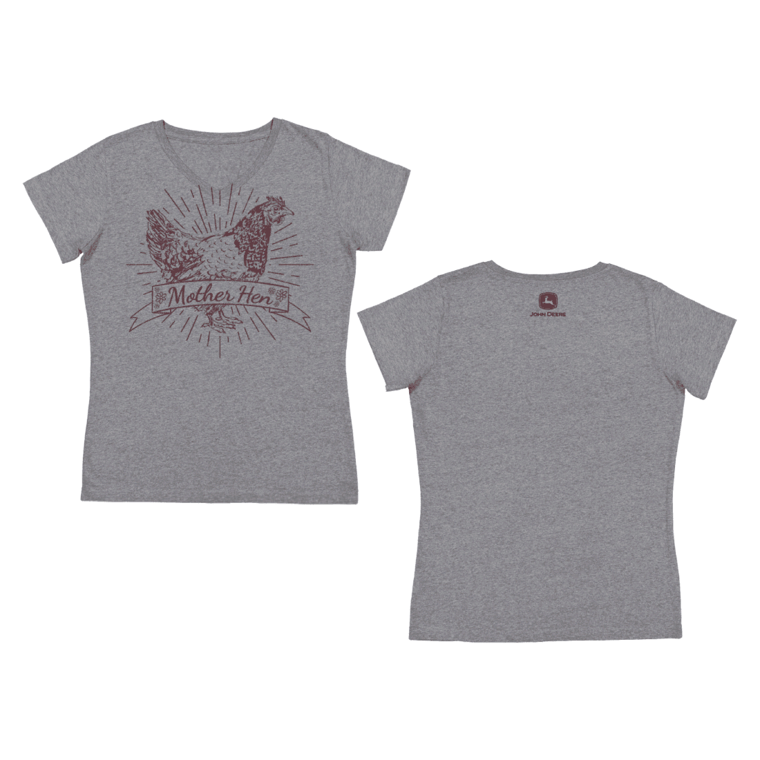 JOHN DEERE JW8802X1JDRQUKS CAMISETA PARA MUJER 60% ALGODON 40% POLIESTER GRIS TALLA S