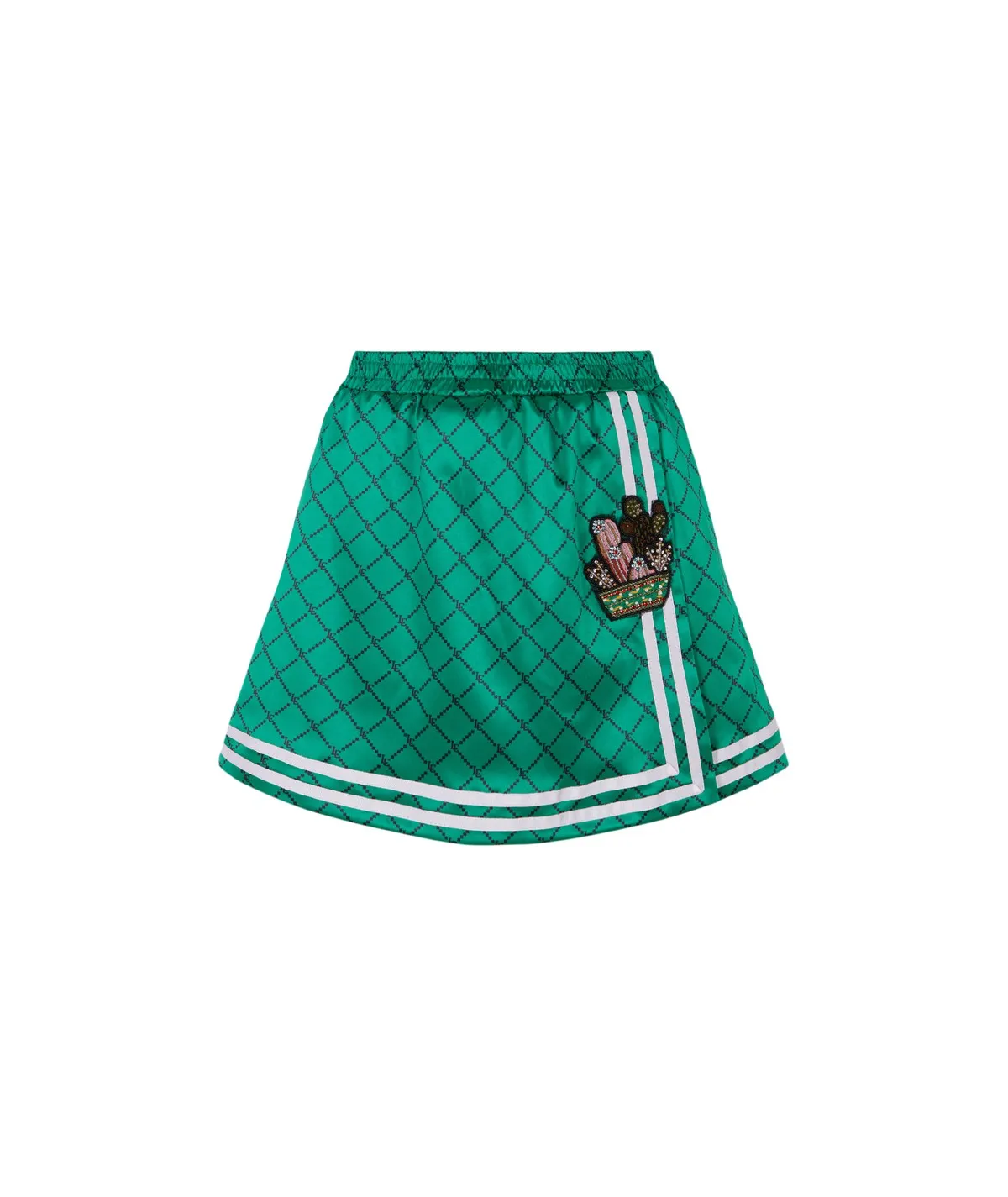 Le Cruel mini falda logomania verde