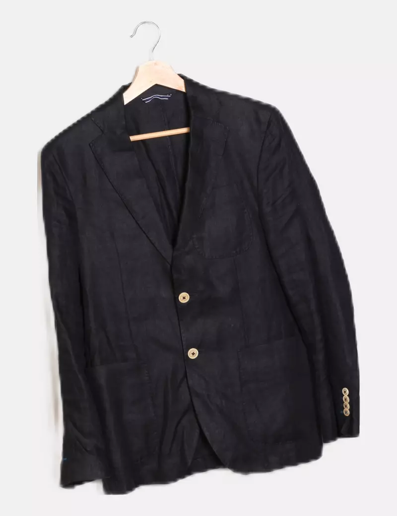 Massimo Dutti Americana azul lino