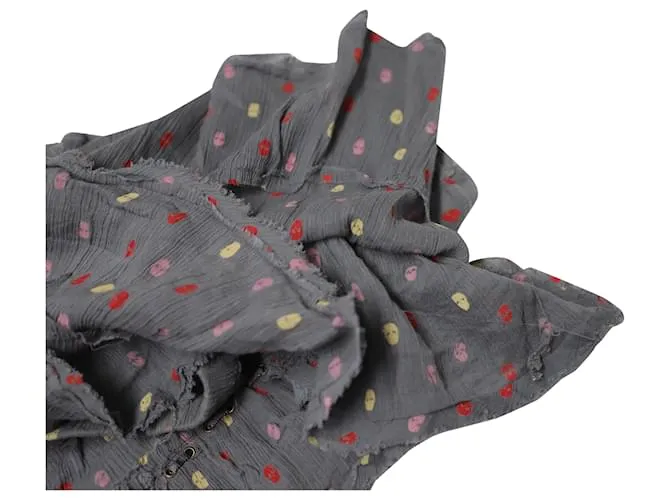 Minifalda de algodón gris con volantes deshilachados a capas de Zadig & Voltaire 