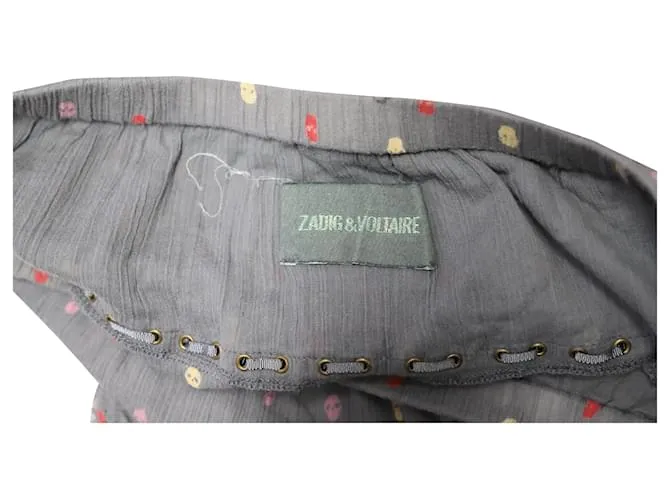 Minifalda de algodón gris con volantes deshilachados a capas de Zadig & Voltaire 