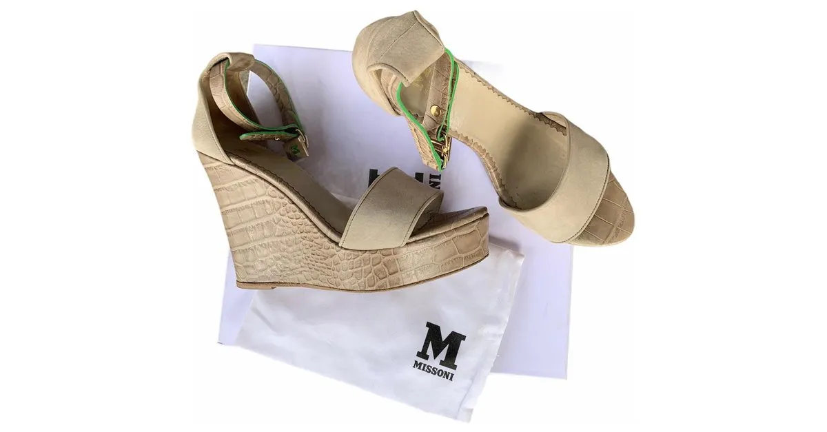 Missoni Sandalias Beige Gris 