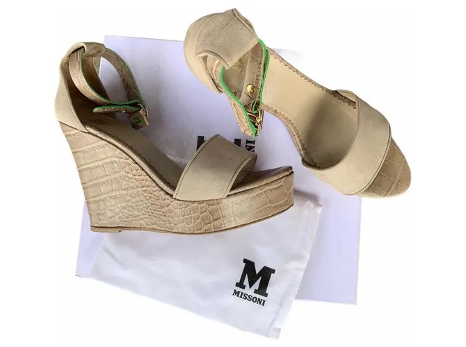 Missoni Sandalias Beige Gris 