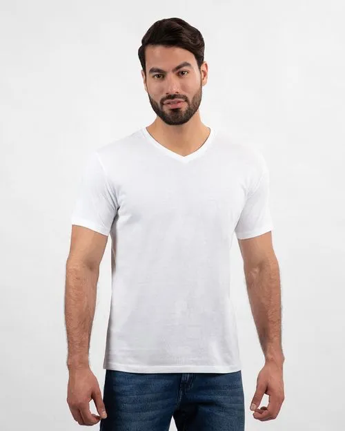 Pack de 3 polos Hombre Cuello V Blanco / Negro / Verde Militar