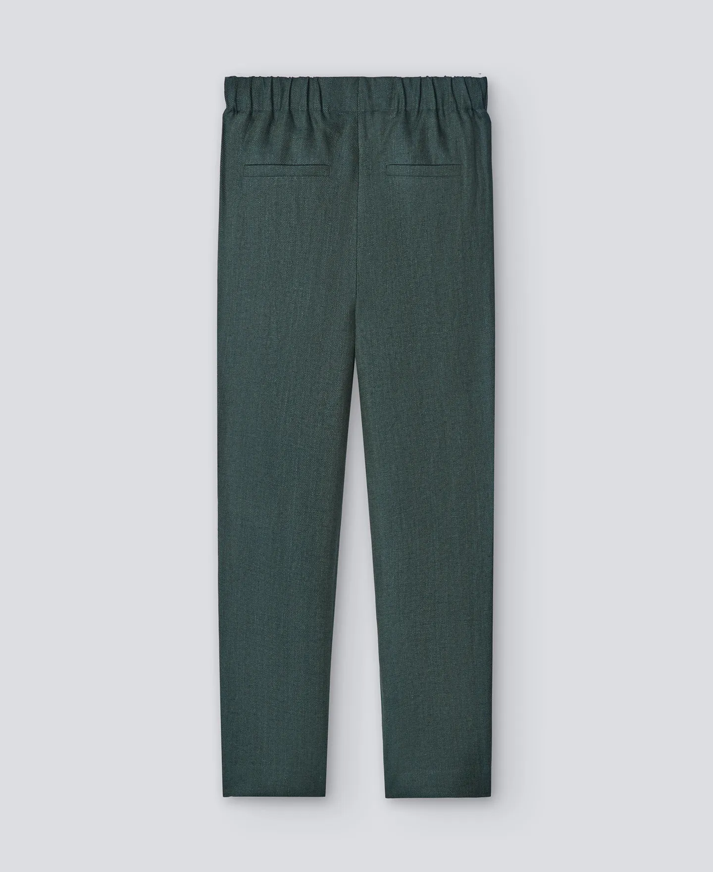 Pantalón en lino europeo verde mujer