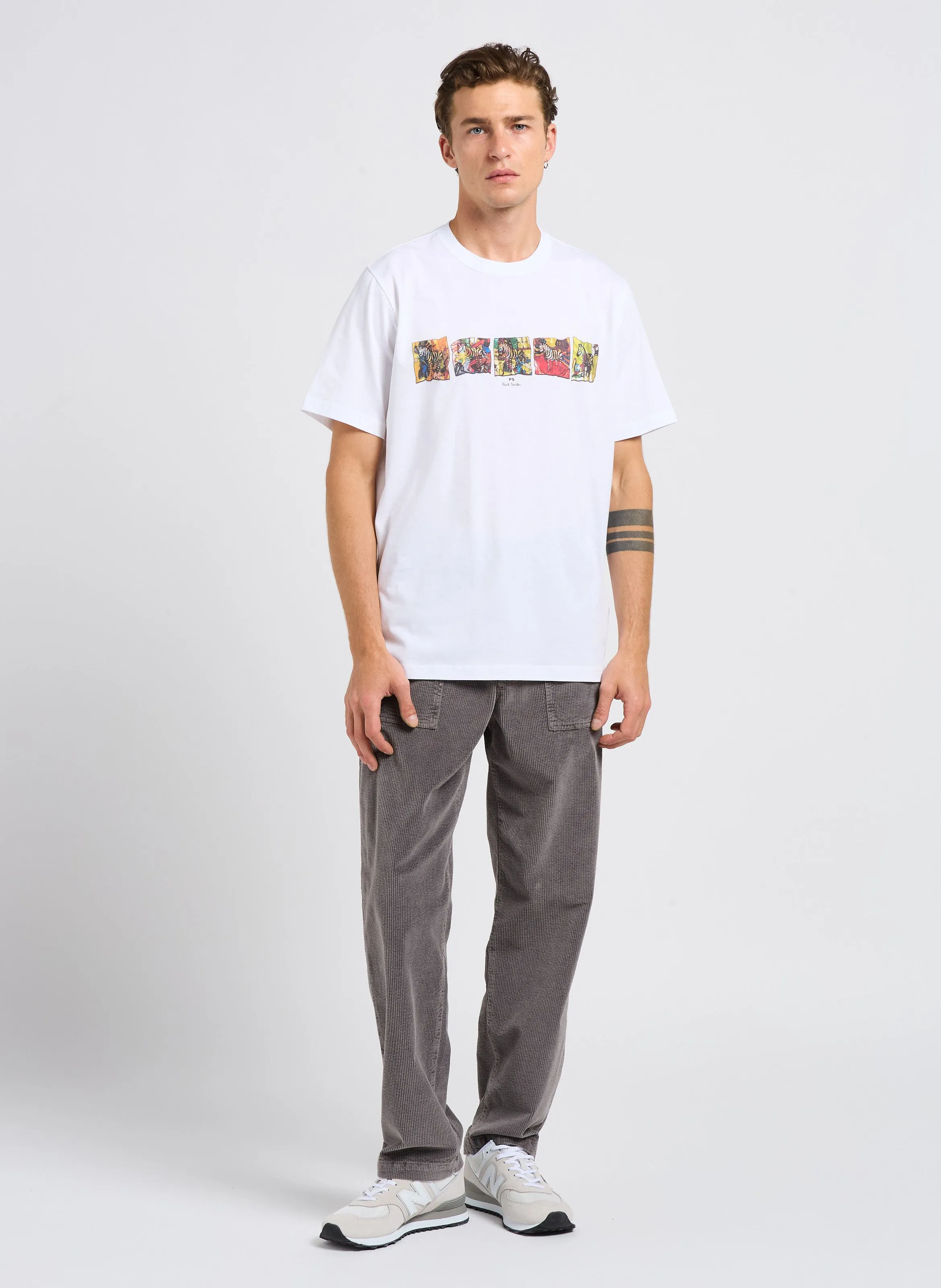 PAUL SMITH Pantalón regular fit de pana en gris