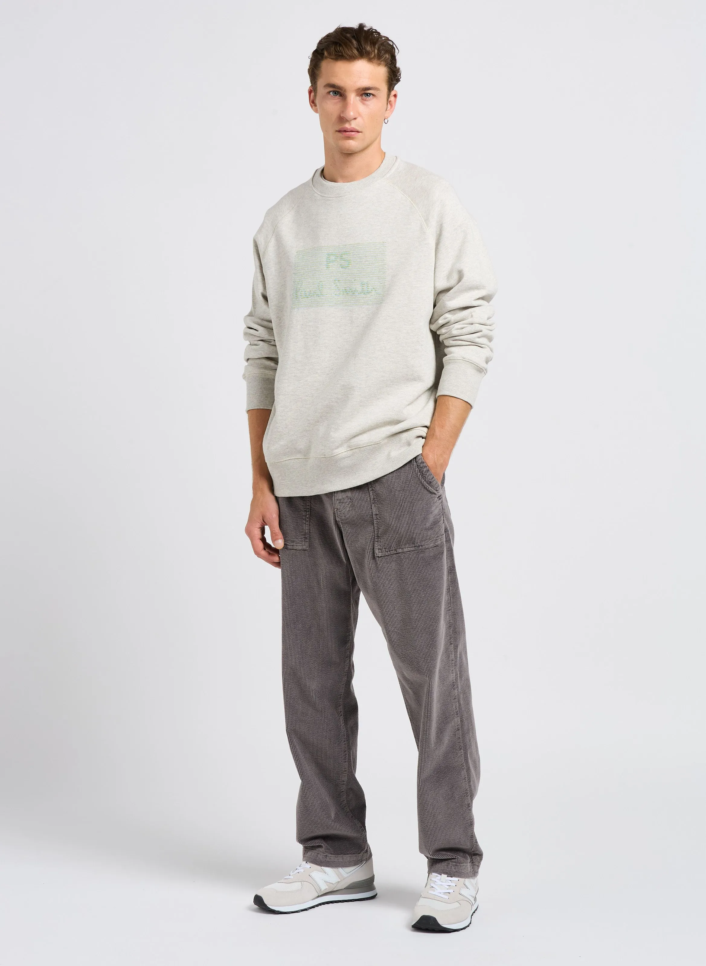PAUL SMITH Pantalón regular fit de pana en gris