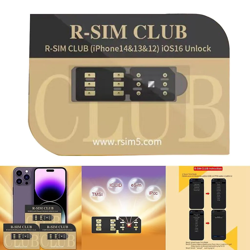 PEGATINA DE TARJETA SIM DE ALTO RENDIMIENTO RSIM CLUB IOS16 UNLOCK PARA TELéFONO 12/13/14