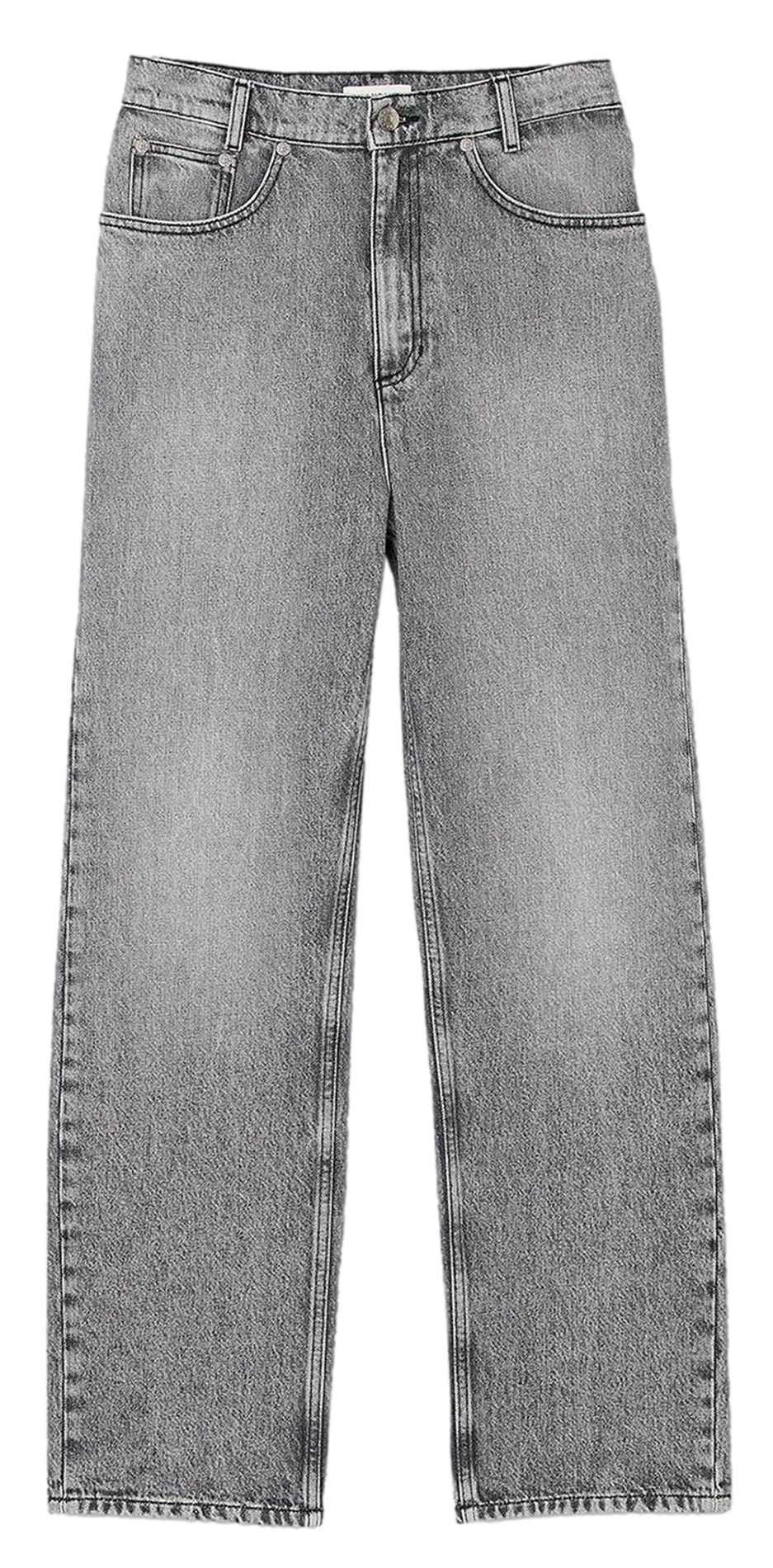 SANDRO Pantalón de algodón recto Csally en gris