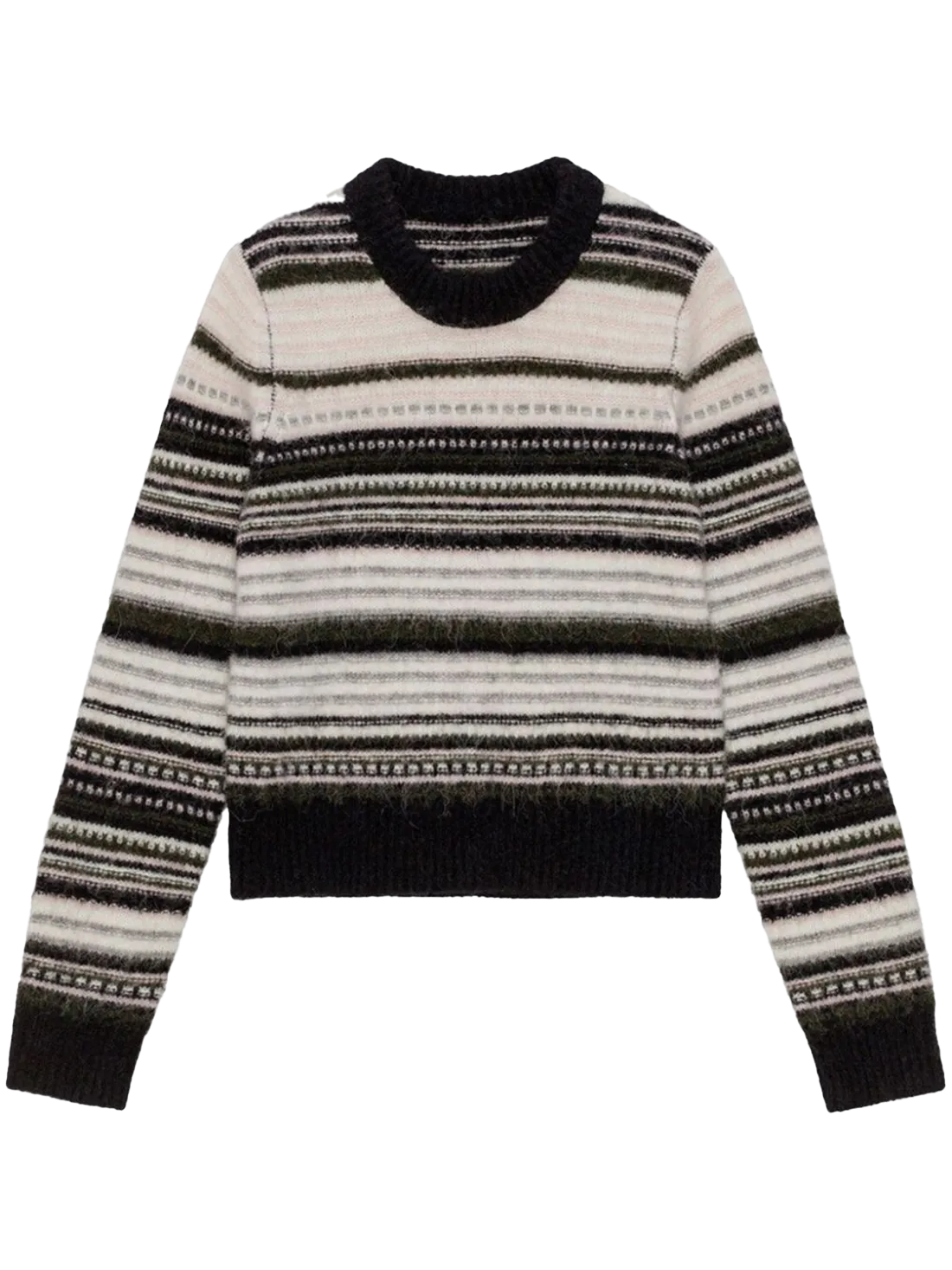SOFT WOOL STRIPE ONECK