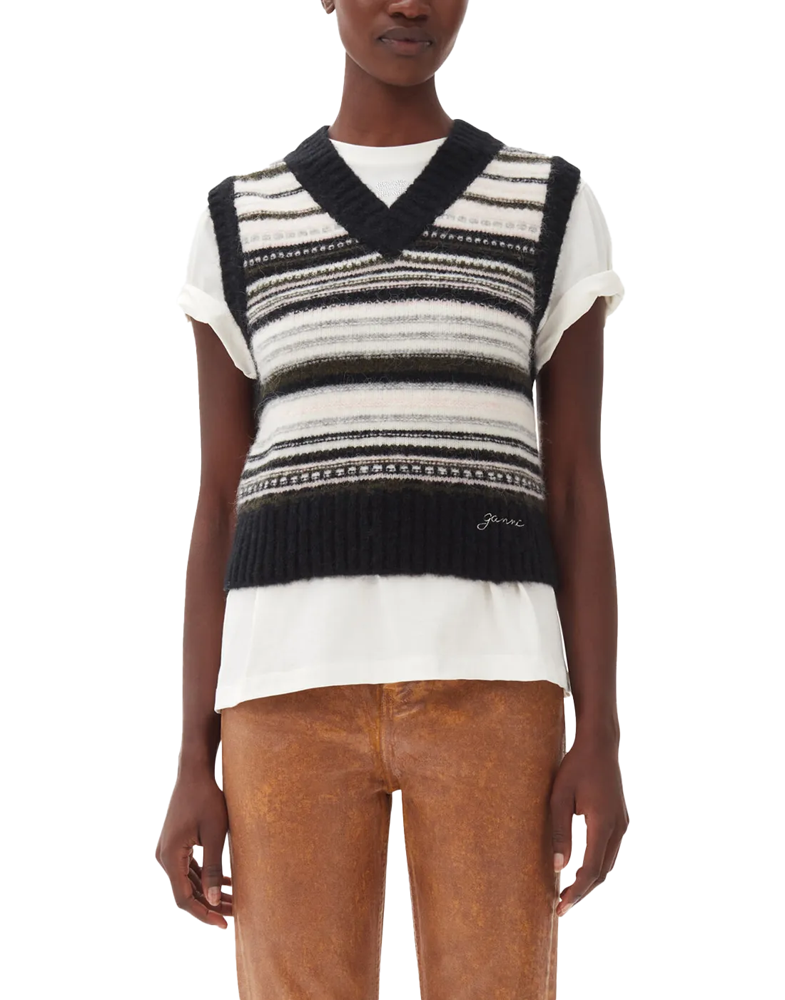 Soft Wool Stripe Vest