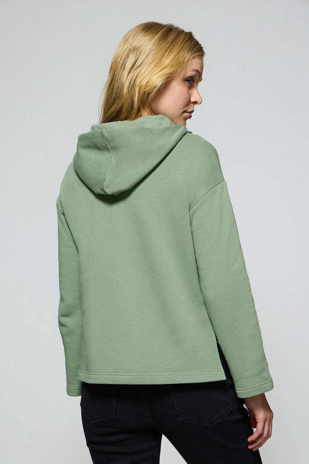 Sudadera Sinsajo verde jade con capucha y cremallera con logo Rigby Go