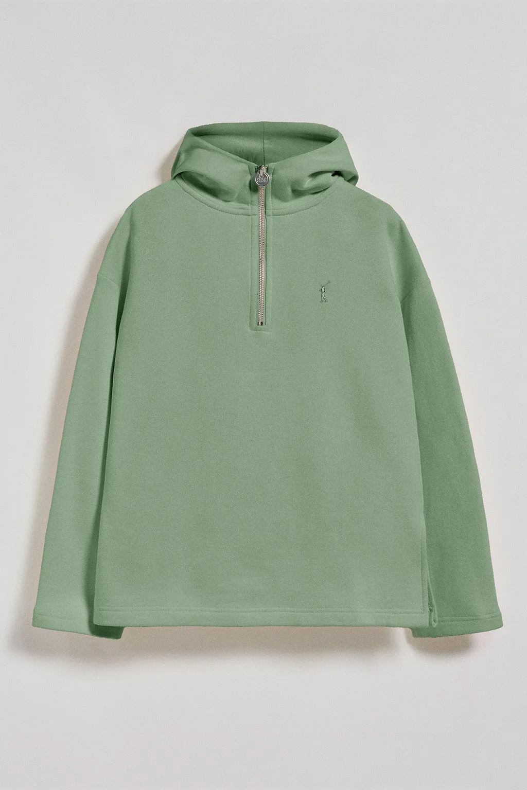 Sudadera Sinsajo verde jade con capucha y cremallera con logo Rigby Go